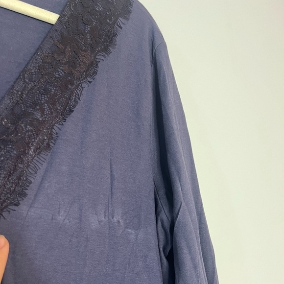 LOGO Lavish Lace Duster Cardigan Dress Robe Cotton/Modal XL - Picture 5 of 8